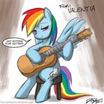  blue_fur cutie_mark english_text equine female feral friendship_is_magic fur guitar hair horse john_joseco long_hair mammal metallica multi-colored_hair my_little_pony pegasus pony rainbow_dash_(mlp) rainbow_hair red_eyes singing smile solo stool text wings 