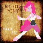  anthrofied arts bandage breasts english_text equine female friendship_is_magic hair horse mammal martial martial_arts my_epic_pony my_little_pony navel pink_hair pinkie_pie_(mlp) pony ryuukiba solo tail text 