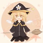  alternate_costume angel_wings blonde_hair broom hat kirisame_marisa shize_(coletti) solo touhou wings witch_hat yellow_eyes 