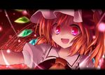  ascot bad_id bad_pixiv_id blonde_hair fang flandre_scarlet hat miyaoi open_mouth red_eyes side_ponytail smile solo touhou wings 