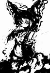  abstract bad_id bad_pixiv_id bow detached_sleeves f7(eiki) greyscale hair_bow hakurei_reimu monochrome solo touhou 