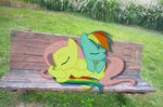  cute cutie_mark daytime equine eyes_closed female feral fluttershy_(mlp) friendship_is_magic grass hair horse mammal mixed_media multi-colored_hair my_little_pony pegasus pink_hair plants ponies_in_real_life pony rainbow_dash_(mlp) rainbow_hair real sleeping wings 