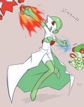  breasts flygon gardevoir highres ikanomaru nintendo pokemon red_eyes scizor simple_background translation_request white_skin 