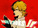  bad_id bad_pixiv_id barnaby_brooks_jr blonde_hair glasses green_eyes high_contrast jacket male_focus oui_lion red_jacket solo tiger_&amp;_bunny 
