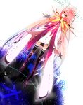  bad_id bad_pixiv_id gradient_hair long_hair meteor_(vocaloid) multicolored_hair pink_eyes pink_hair rin_(kakuera) sleeves_past_wrists solo thighhighs very_long_hair vocaloid zettai_ryouiki 