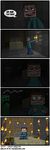  2010 :( afraid bed blocks cave chelsea_livingstone comic creeper dialogue english_text humor male minecraft multiple_eyes not_furry sand scared spider steve tear torch white_border 