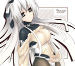  apron bodysuit breasts grey_eyes horizon_ariadust kyoukaisenjou_no_horizon large_breasts long_hair mizuki_miyu pantyhose silver_hair solo 