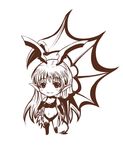  asymmetrical_clothes asymmetrical_clothing bikini breasts chibi cleavage demon_girl elbow_gloves gloves long_hair lord_of_vermilion midriff monochrome navel pointy_ears single_wing smile solo succubus succubus_(lord_of_vermilion) swimsuit tail wings 