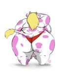  big_butt bovine butt cattle clothed clothing cow crotchboob female gillpanda horn mammal morbidly_obese overweight panties pink pink_body skimpy solo tail teats udders underwear 