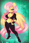  anthro anthrofied big_breasts blush boots breasts cleavage clothed clothing equine female fingerless_gloves fluttershy_(mlp) friendship_is_magic fur gloves green_eyes hair heels horse lips long_hair looking_at_viewer mammal my_little_pony pegasus pink_hair pony smile solo standing tail tight_clothing voluptuous wings yellow yellow_fur yuuri 