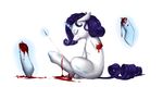  animated blood cartoon cutie_mark equine female feral friendship_is_magic gore horn koshou magic mammal masochism my_little_pony rarity_(mlp) solo unicorn wounded 