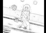  asama_tomo bath bathing greyscale hanami_(horizon) kosumone kyoukaisenjou_no_horizon long_hair monochrome multiple_girls nude onsen towel 