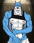  biceps big_muscles blue_body blue_fur body_markings canine doggy_kruger fur looking_at_viewer male mammal markings muscles power_rangers_spd solo wolfoxokamichan 
