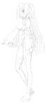  absurdres bodysuit boots breasts greyscale highres horizon_ariadust kyoukaisenjou_no_horizon lineart long_hair medium_breasts monochrome solo thigh_boots thighhighs x-sun 