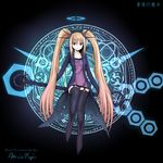  blonde_hair hair_ornament langjiao long_hair magic_circle pixiv_fantasia pixiv_fantasia_wizard_and_knight red_eyes solo twintails 