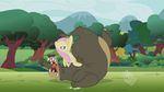  bear fight fluttershy_(mlp) friendship_is_magic mlp_season_2 my_little_pony nightmare_fuel screencap wrestling 