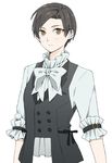  alternate_costume androgynous bad_id bad_pixiv_id black_hair bow brown_eyes butler buttons collar dokkoi_shouichi jude_mathis male_focus solo tales_of_(series) tales_of_xillia 