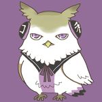  bird no_humans oekaki onikobe_rin owl purple_background solo touhou toyosatomimi_no_miko toyosatomimi_no_miko_(owl) 