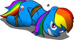  angry bdsm bondage bound captured equine female friendship_is_magic gagged helpless hogtied my_little_pony rainbow rainbow_dash_(mlp) struggle tapegag 