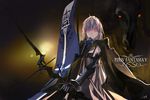  armor bad_id bad_pixiv_id banner bow_(weapon) focuslight gargadia_empire glowing glowing_eyes lin+ long_hair pink_eyes pink_hair pixiv_fantasia pixiv_fantasia_5 solo weapon 