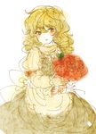  blush bouquet flower holding kirisame_marisa light_smile meeko no_hat no_headwear solo touhou 