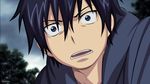  ao_no_exorcist black_hair blue_eyes face highres looking_at_viewer male_focus morrow_(hitodama-x) okumura_rin open_mouth sky solo 