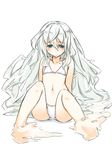  anne_dautrich bikini blue_eyes flat_chest kyoukaisenjou_no_horizon solo swimsuit vector_(artist) white_hair 