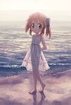  bad_id bad_pixiv_id beach dress green_eyes highres isou_nagi kobayakawa_yutaka lucky_star red_hair see-through see-through_silhouette short_hair solo sundress twintails waves 