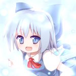  blue_eyes blue_hair cirno hair_ribbon ice ice_wings ribbon shize_(coletti) solo touhou wings 