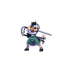  animated animated_gif flower full_body green_skirt hair_ornament hair_ribbon idle_animation katana konpaku_youmu lowres pixel_art ribbon sheath short_hair silver_hair skirt solo sword touhou transparent_background weapon 