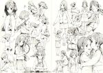  bad_id bad_pixiv_id bag bicycle blazer flute food food_in_mouth ground_vehicle highres instrument ishida_hiroyasu jacket monochrome mouth_hold multiple_girls original school_bag school_uniform serafuku sketch sleeves_rolled_up sweater_vest toast toast_in_mouth vest 