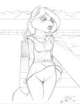  black_and_white canine clothed clothing cute dog female greyscale joshua_frinkle mammal margan monochrome morgan os pussy sketch skimpy solo standing 
