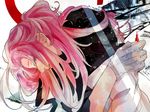  emupi gloves long_hair male_focus mawaru_penguindrum pink_eyes pink_hair solo watase_sanetoshi white_gloves 