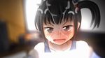  angry animated animated_gif black_hair blush cum facial short_hair swimsuit upset 