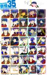  ? artist_request blue_eyes blue_hair blush chart copy_ability expressions fire_emblem fire_emblem:_souen_no_kiseki food highres ike kirby kirby_(series) open_mouth smile super_smash_bros. sweatdrop 