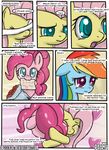  comic dialog dialogue english_text equine female feral fluttershy_(mlp) friendship_is_magic hair horse lesbian mammal my_little_pony pegasus pink_hair pinkie_pie_(mlp) pony rainbow_dash_(mlp) speccysy text wings 