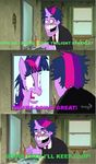  family_guy female friendship_is_magic gary_busey hair horn horse human lesson_zero long_hair male mammal mirror multi-colored_hair my_little_pony open_mouth parody pony purple_eyes purple_hair short_hair twilight_sparkle_(mlp) unicorn 