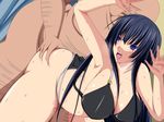  1boy 1girl ass ass_grab bikini blue_hair blush breasts clothed_female_nude_male empty_eyes fat fat_man hairy huge_breasts hypnosis hypnotized kampfer large_breasts long_hair mind_control purple_eyes sangou_shizuku sex sweat swimsuit tears ugly_man 