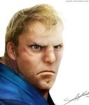  abel_(street_fighter) blonde_hair cazetta male_focus realistic signature solo street_fighter street_fighter_iv_(series) 