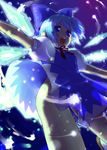  blue_eyes blue_hair bow cirno colorized hair_bow short_hair solo tokonatu touhou wings 