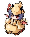  animal_costume bat_wings blue_hair blush_stickers chocobo final_fantasy hat phenne red_eyes remilia_scarlet short_hair solo touhou wings 