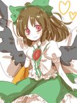  brown_hair heart red_eyes reiuji_utsuho solo touhou wings zawameki 