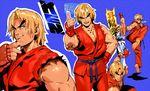  blonde_hair blue_eyes ken_masters male_focus muscle orushibu street_fighter 