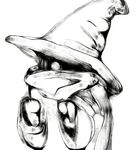  black_mage cranberryzero final_fantasy final_fantasy_i greyscale hat male_focus monochrome solo witch_hat 