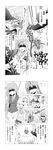  alice_margatroid animal_ears bad_id bad_pixiv_id blazer blindfold braid bunny_ears comic greyscale hairband hat highres jacket kenmohororo kirisame_marisa long_hair monochrome multiple_girls necktie reisen_udongein_inaba short_hair string tape touhou translation_request witch_hat 