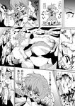  barefoot blood comic greyscale missing_teeth monochrome tatara_kogasa tears touhou translated warugaki_(sk-ii) 