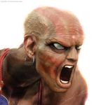  bald cazetta dhalsim earrings jewelry male_focus realistic signature solo street_fighter street_fighter_iv_(series) teeth 