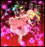  blonde_hair flandre_scarlet hat highres maryquant ponytail red_eyes short_hair side_ponytail solo star touhou wings 