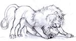  all_fours ass_up balls doggy_position doggystyle eyes_closed feline female feral feral_on_feral from_behind licking lion lying male mammal on_front penetration rakeesh romantic sarafina seskata sex sketch straight tongue 
