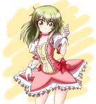  bad_id bad_pixiv_id bow choker cosplay dress elize_lutus frills gloves green_eyes green_hair kaname_madoka kaname_madoka_(cosplay) long_hair magical_girl mahou_shoujo_madoka_magica pink_choker ribbon silver_attack1 smile solo tales_of_(series) tales_of_xillia white_gloves 